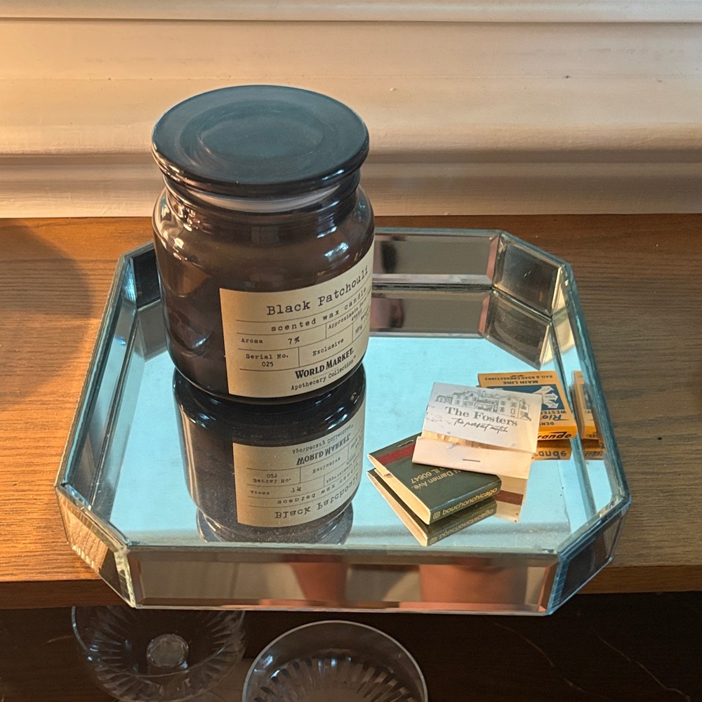 Mirrored Glass Vanity Tray